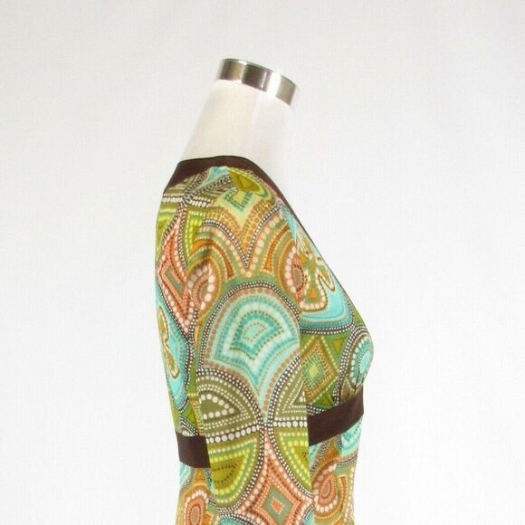 Milly brown cotton kimono sleeve dress 4 - Picture 6 of 8